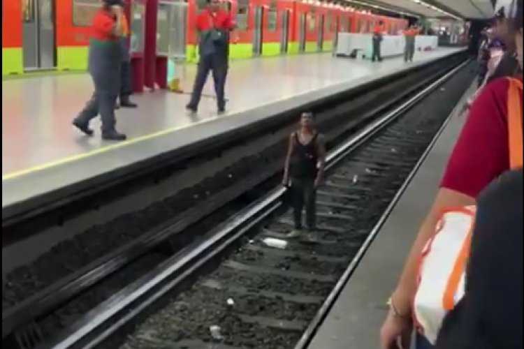 Detienen servicio en Línea 8 del Metro por sujeto que descendió a las vías