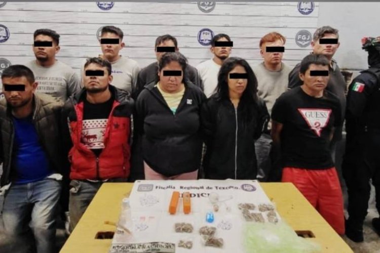 Detienen a 11 personas en Texcoco en presunto punto de venta de droga