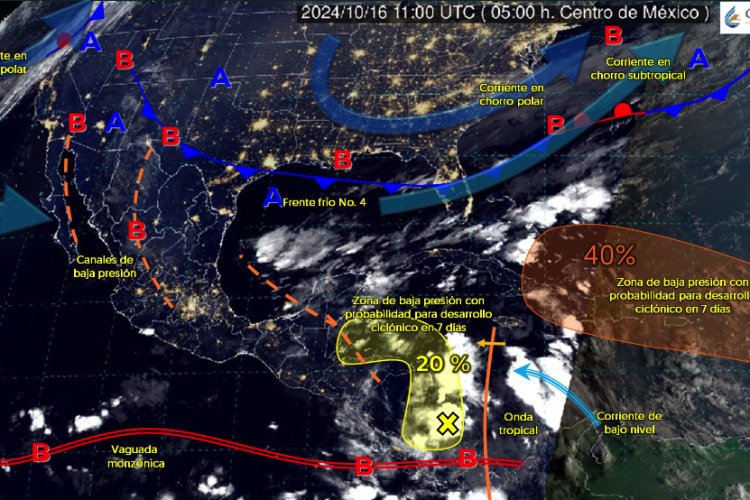 Frente Frío 4 y 5 ocasionarán descenso de temperatura y lluvias en varios estados