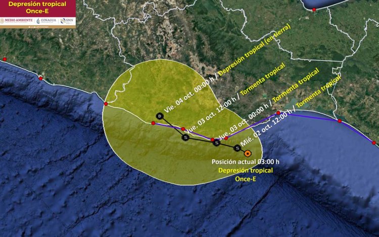 Estados de Guerrero, Chiapas y Oaxaca se mantienen alertas ante posible nueva tormenta tropical