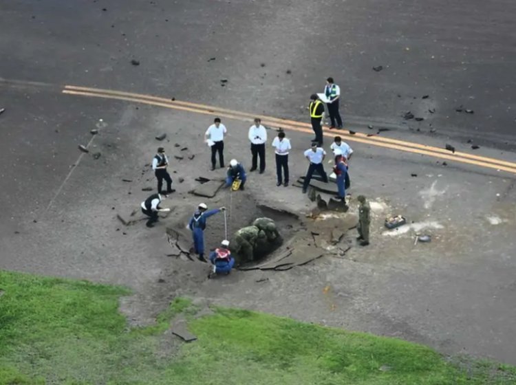 Explota bomba de la Segunda Guerra Mundial en aeropuerto de Japón; el explosivo llevaba décadas enterrado