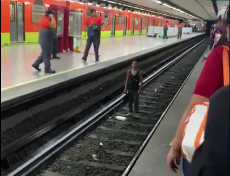 Detienen servicio en Línea 8 del Metro por sujeto que descendió a las vías