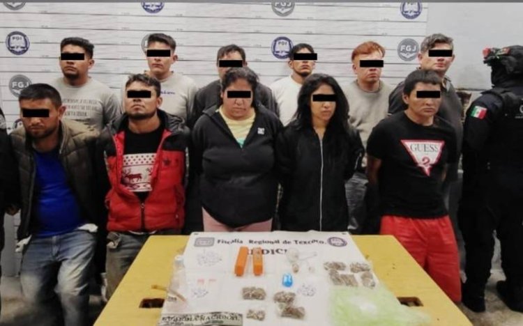 Detienen a 11 personas en Texcoco en presunto punto de venta de droga