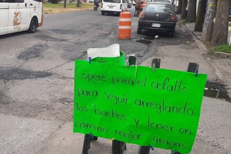 Habitantes de San Buenaventura en Ixtapaluca repararán baches con recurso propio y cooperaciones