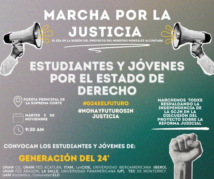 Estudiantes y Jufed convocan a marcha para respaldar independencia de la SCJN