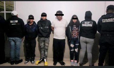 Desmantelan presunta banda de asaltantes y vendedores de droga en Chimalhuacán.