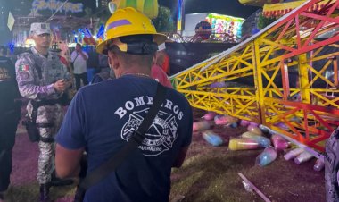 Colapsa juego mecánico en feria de Acapulco; hay dos personas lesionadas