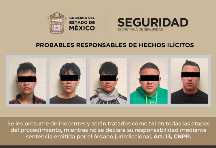 Detienen cinco sujetos relacionados con un triple homicidio en Chimalhuacán