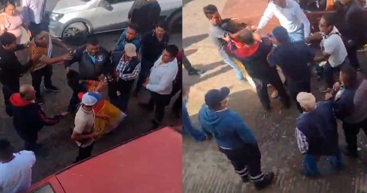 Alcalde renuncia tras ser captado golpeando a mujer en San Pedro Ixtlahuaca, Oaxaca