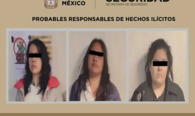 Detienen en Ixtapaluca a tres mujeres acusadas de cometer presuntas extorsiones