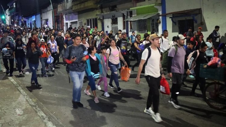 Primera caravana migrante de 2025 parte de Chiapas hacia los EEUU