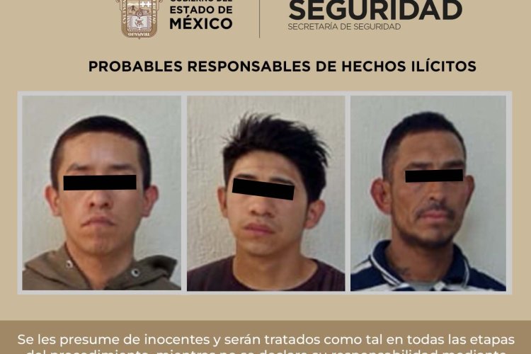 Detienen en Chimalhuacán a tres sujetos presuntamente relacionados con el delito de narcomenudeo