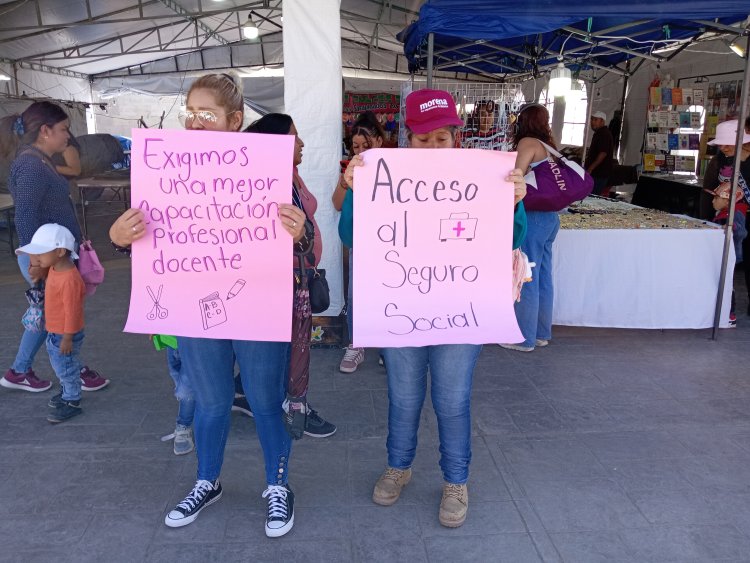 En el Día del Maestro, docentes hidalguenses exigen respeto a sus derechos laborales