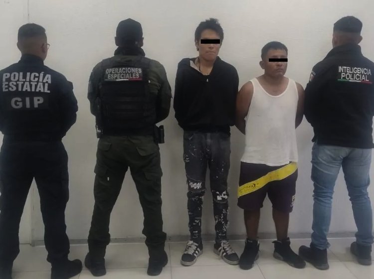 Detienen en Chimalhuacán a sujetos presuntamente responsables de robar un carro
