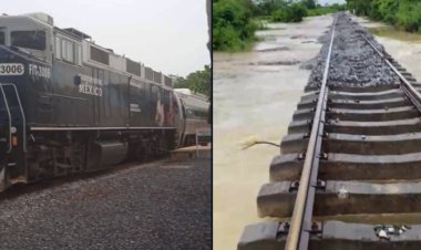 Tren Interoceánico queda varado en Veracruz por inundaciones