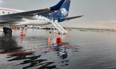 Más de nueve horas suspendió AICM servicio por afectaciones por lluvias