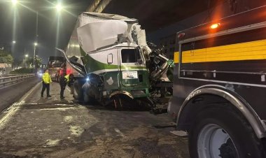 Chofer de tráiler muere tras impactarse contra pilar del Metro de la Línea B
