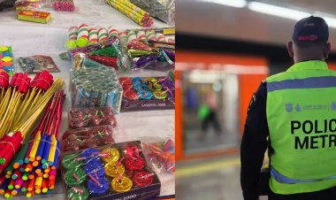 Aseguran 130 kilos de material explosivo durante operativo “Cero Pirotecnia” en el Metro de la CDMX