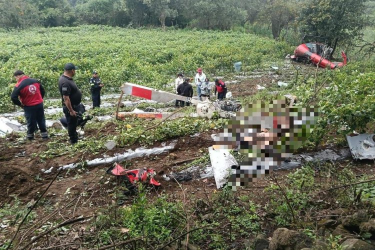 Se desploma helicóptero cerca de la carretera Amecameca-Cuautla; mueren dos personas