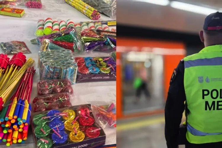 Aseguran 130 kilos de material explosivo durante operativo “Cero Pirotecnia” en el Metro de la CDMX