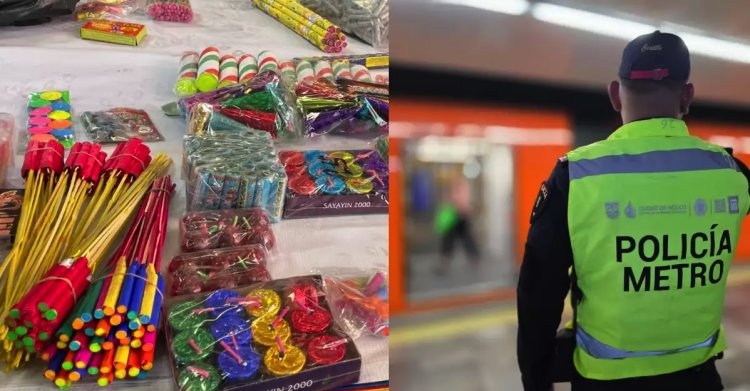 Aseguran 130 kilos de material explosivo durante operativo “Cero Pirotecnia” en el Metro de la CDMX