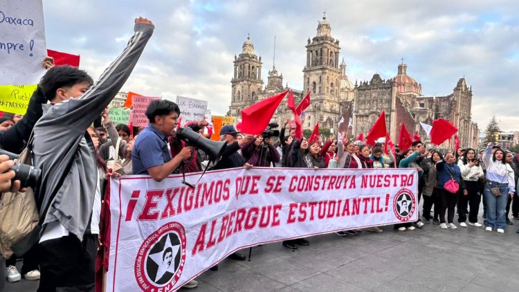 Gobierno de Claudia Sheinbaum ignora protesta de estudiantes de Oaxaca