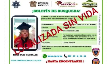 Encuentran sin vida a joven reportada como desaparecida en Ozumba, Edomex
