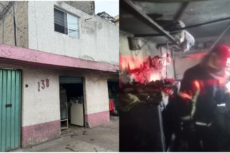 Aparente cortocircuito provoca incendio en lavandería de Iztapalapa