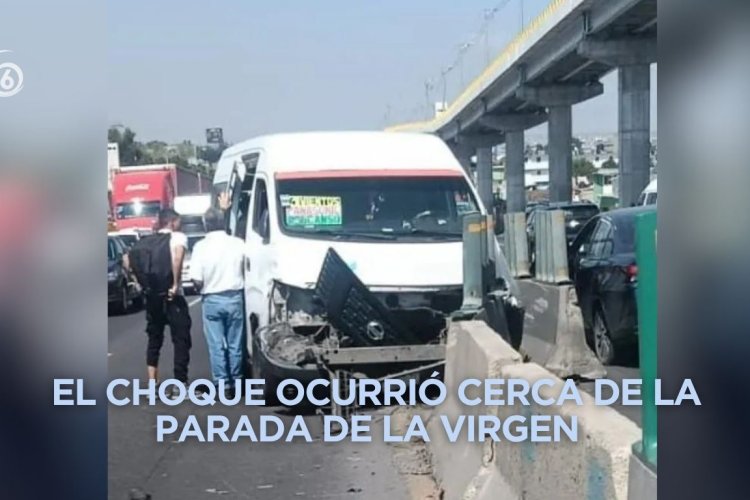 Accidente de combi en la autopista México–Puebla deja varios lesionados