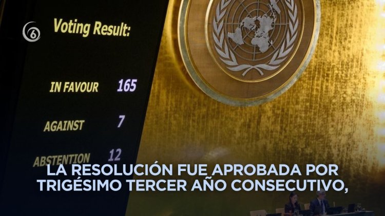 ONU aprueba resolución que insta a EEUU a levantar bloqueo contra Cuba