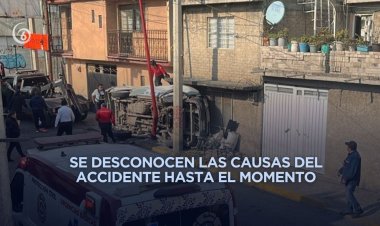 Mueren dos personas durante volcadura de combi en Los Reyes La Paz