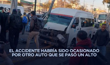 Choque de combi en la calzada Zaragoza deja cinco personas heridas