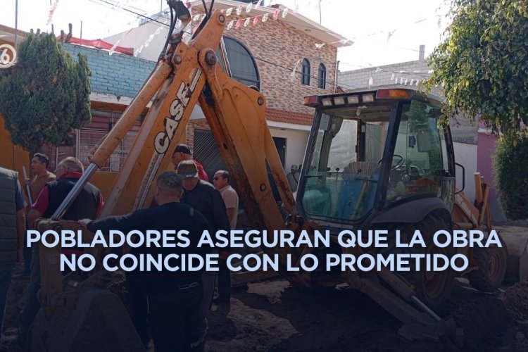 Vecinos de Ixtapaluca suspenden obra y exigen presencia de autoridades municipales