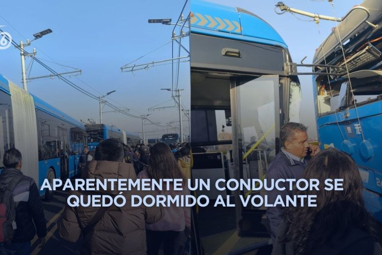 Desalojan a usuarios por choque de trolebuses en Santa Marta