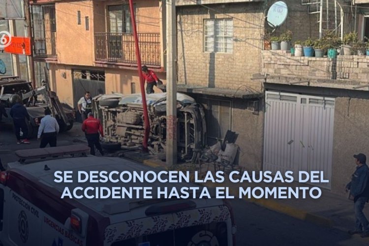 Mueren dos personas durante volcadura de combi en Los Reyes La Paz