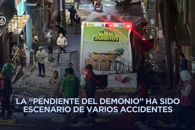 Camión pierde el control en la “Bajada del terror” y causa daños en Álvaro Obregón