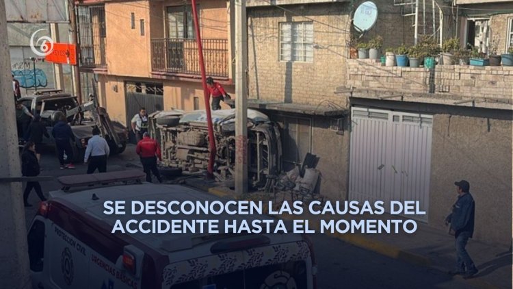 Mueren dos personas durante volcadura de combi en Los Reyes La Paz