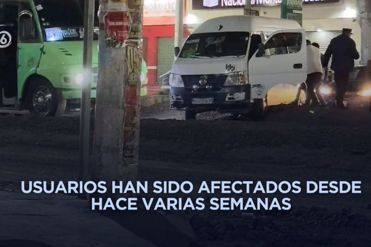 Obras en la México-Texcoco ocasiona daños a vehículos y confusión de conductores