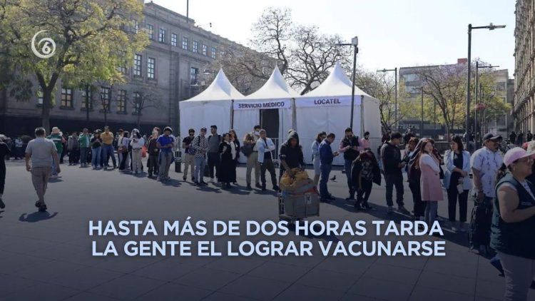 Demanda de vacuna del sarampión en CDMX provoca largas filas