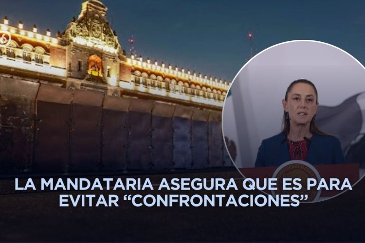 Sheinbaum prevé blindaje de Palacio Nacional por marcha del 8M