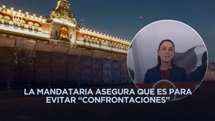 Sheinbaum prevé blindaje de Palacio Nacional por marcha del 8M