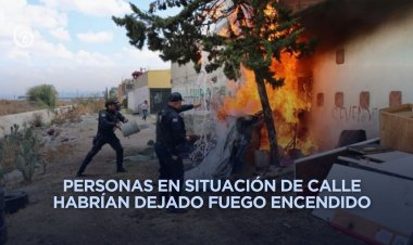 Rescatan a tres personas de incendio en Chimalhuacán