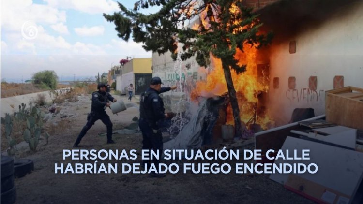 Rescatan a tres personas de incendio en Chimalhuacán