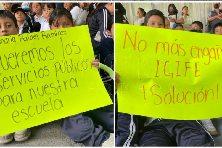 Padres de familia, maestros y alumnos, cierran edificio de Finanzas por retraso en la construcción de escuela